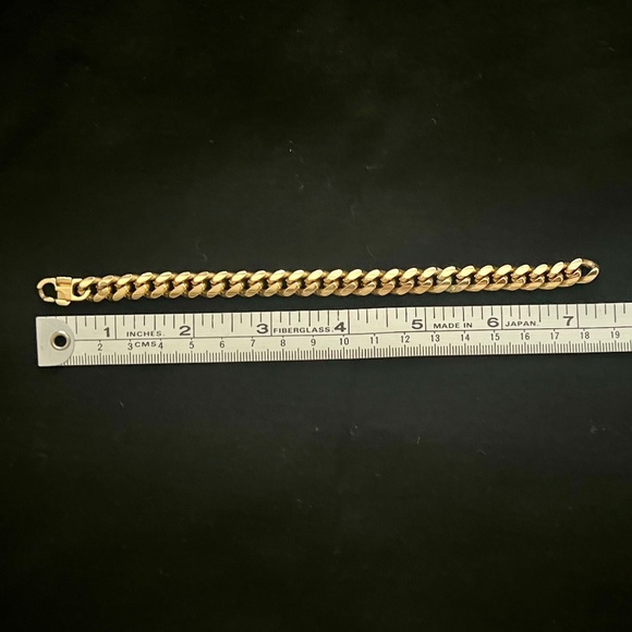 Gold Plated Unisex Cuban Link Bracelet, Vintage - Picture 2 of 7